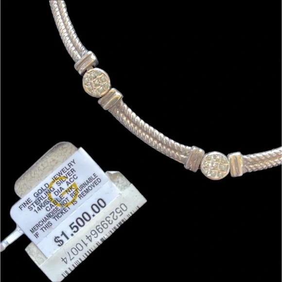 R.H. Macy Co. Fine Jewelry 14K White Gold with Sterling Silver Necklace Jewelry